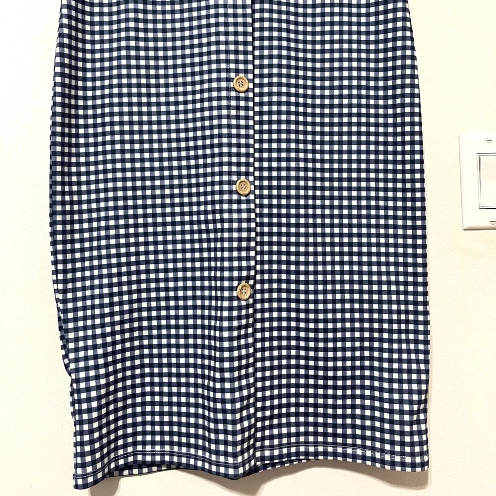 NWT Zara Gingham Blue Bodycon Dress Women’s M - Picture 9 of 10